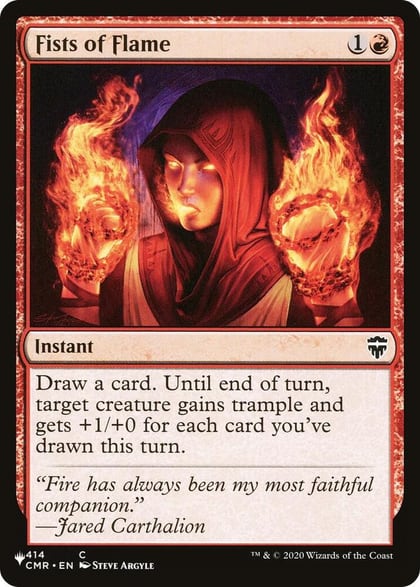 Fists of Flame (CMR), The List Reprints 414/361