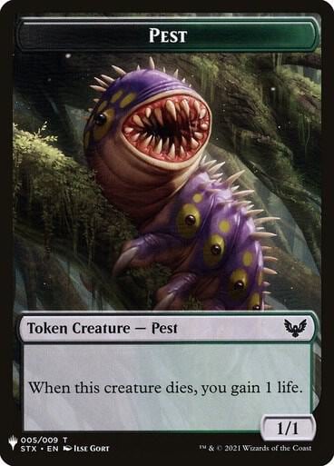 Pest // Emblem - Jace, Telepath Unbound Double-Sided Token, The List Reprints 5 // 12