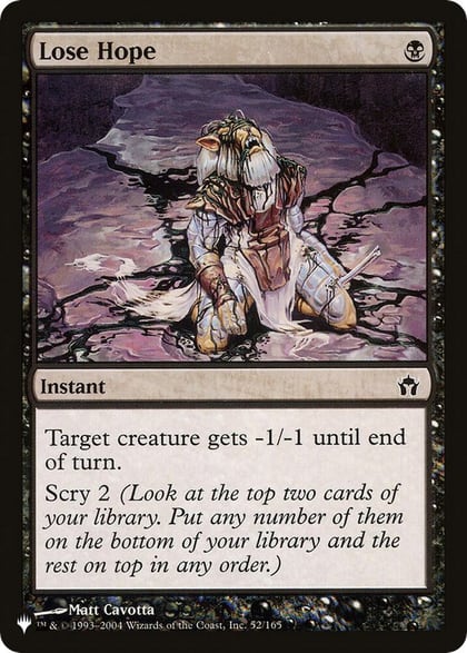 Lose Hope, The List Reprints 52/165