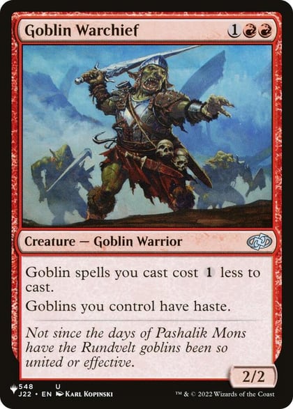 Goblin Warchief (J22), The List Reprints 548