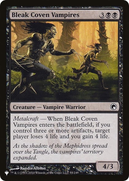Bleak Coven Vampires, The List Reprints 55/249