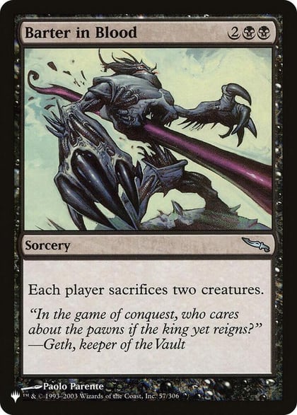 Barter in Blood, The List Reprints 57/306