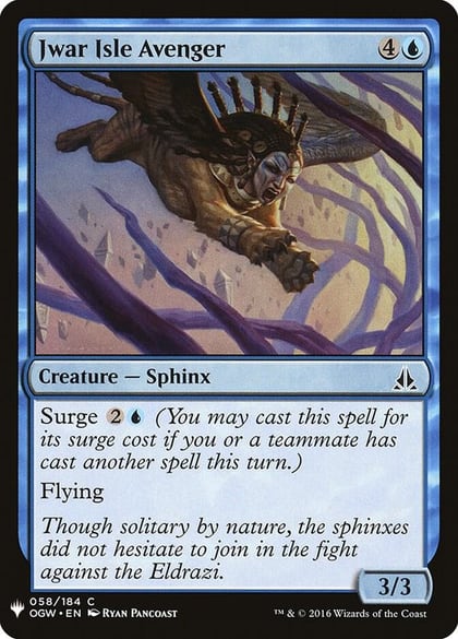 Jwar Isle Avenger, The List Reprints 58
