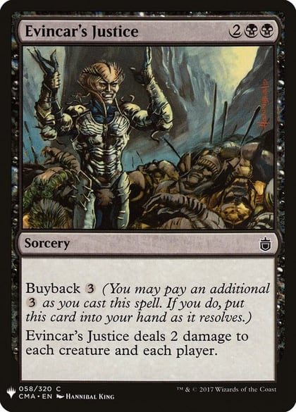 Evincar's Justice, The List Reprints 58