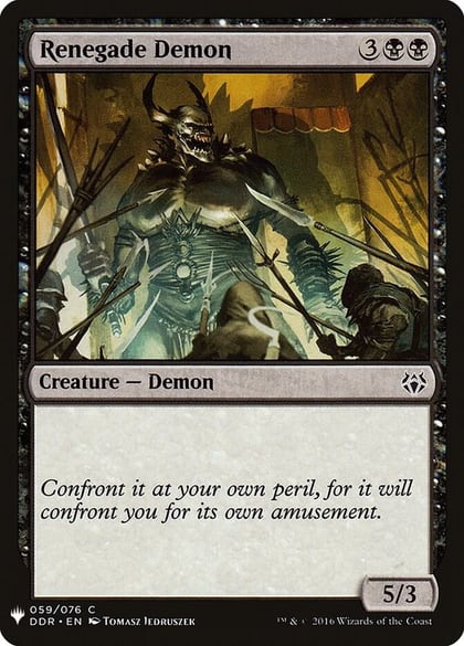 Renegade Demon, The List Reprints 59