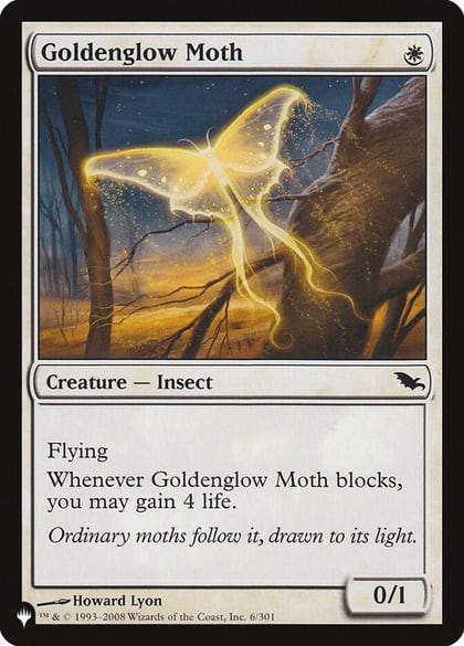 Goldenglow Moth, The List Reprints 6/301