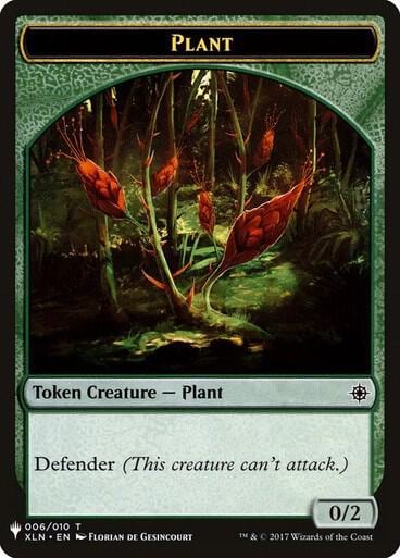 Plant // Emblem - Chandra, Roaring Flame Double-Sided Token, The List Reprints 6 // 14