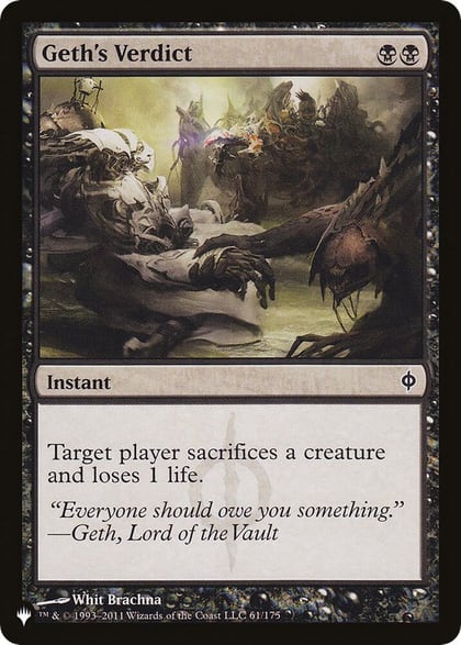 Geth's Verdict, The List Reprints 61/175