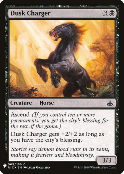 Dusk Charger, The List Reprints 69