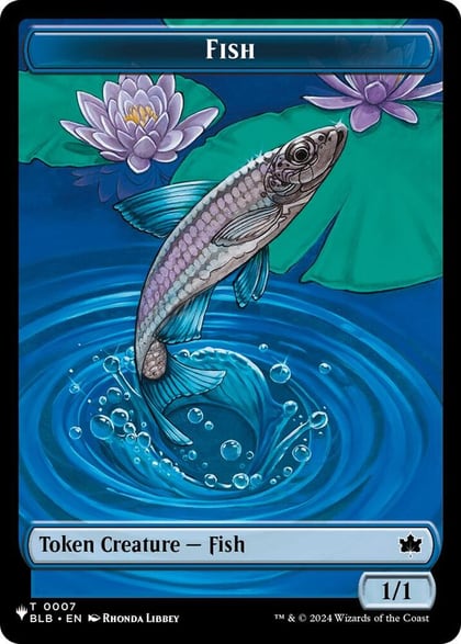 Fish (BLB) // Treasure (MH3) Double-sided Token, The List Reprints 7