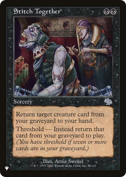 Stitch Together, The List Reprints 72/143