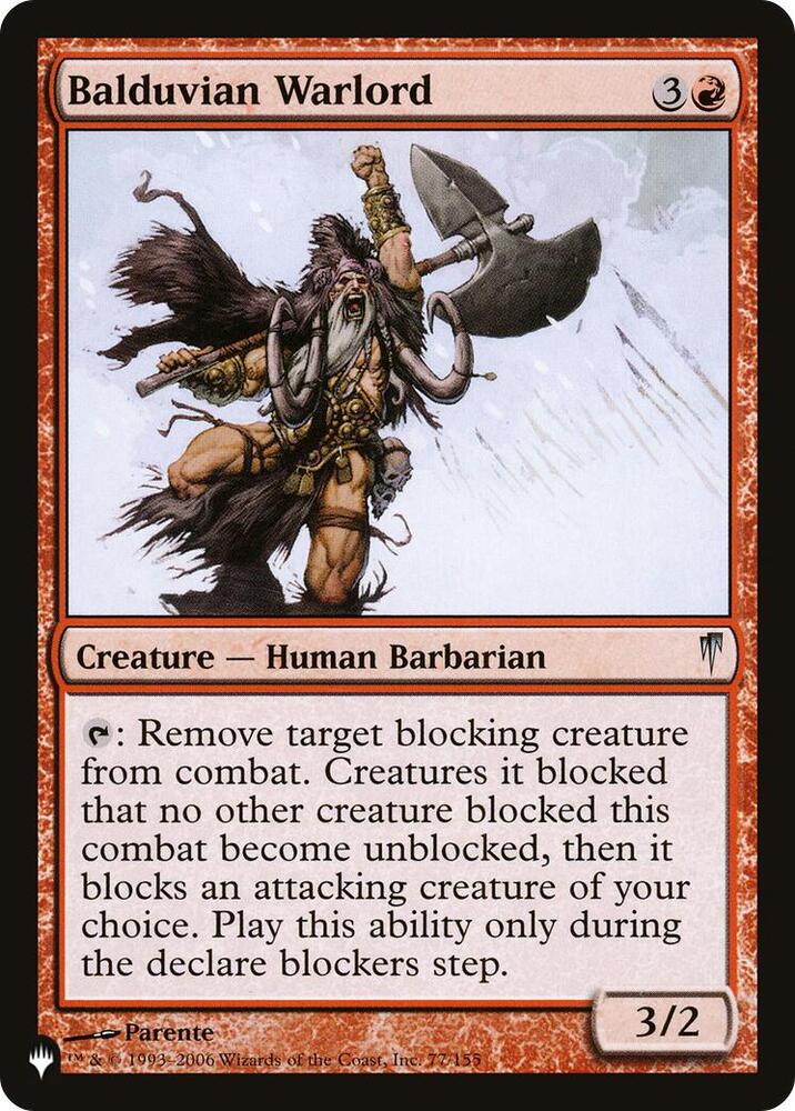 Balduvian Warlord, The List Reprints 77/155