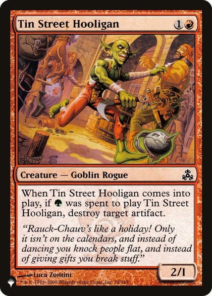 Tin Street Hooligan, The List Reprints 78/165