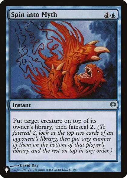 Spin into Myth, The List Reprints 8/150
