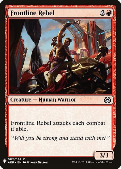 Frontline Rebel, The List Reprints 82