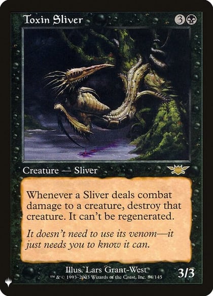 Toxin Sliver, The List Reprints 84