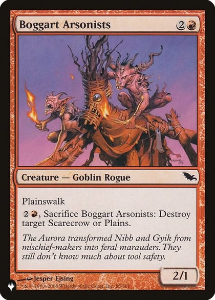 Boggart Arsonists, The List Reprints 85/301