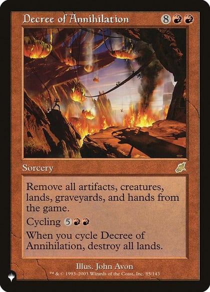 Decree of Annihilation, The List Reprints 85/143