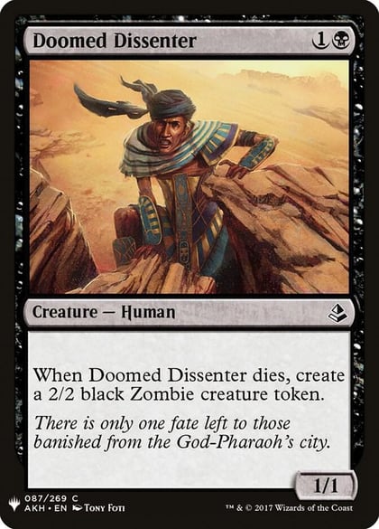 Doomed Dissenter, The List Reprints 87