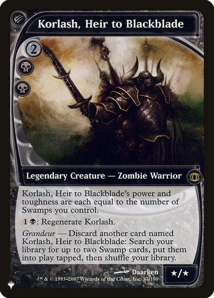 Korlash, Heir to Blackblade, The List Reprints 87/180