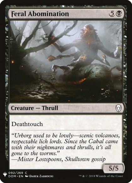Feral Abomination, The List Reprints 92