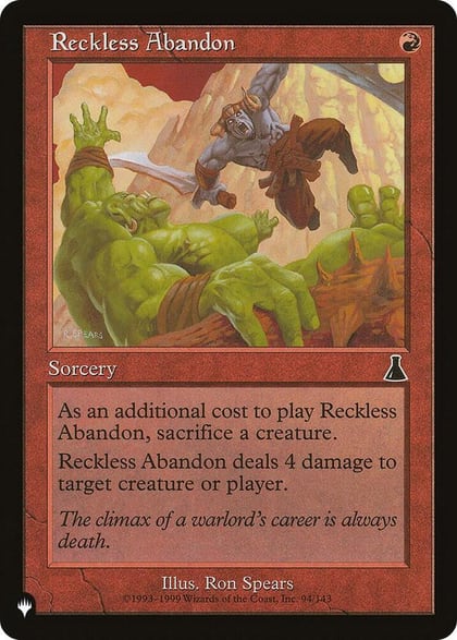 Reckless Abandon, The List Reprints 94/143