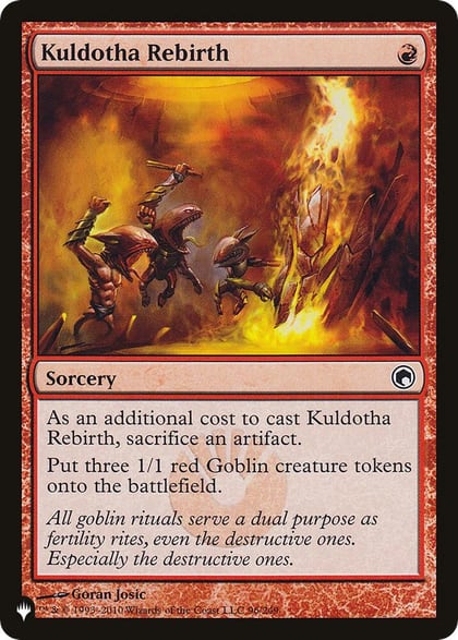 Kuldotha Rebirth, The List Reprints 96/249
