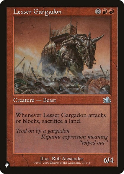Lesser Gargadon, The List Reprints 97/143