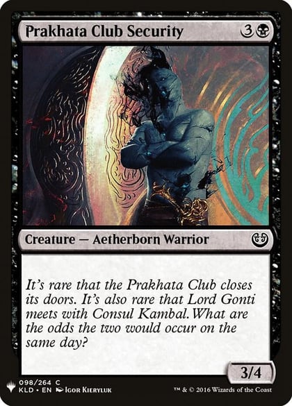 Prakhata Club Security, The List Reprints 98