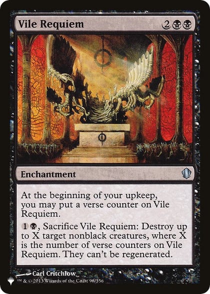 Vile Requiem (C13), The List Reprints 98/356