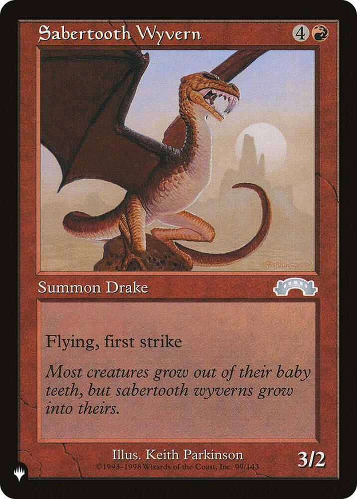 Sabertooth Wyvern, The List Reprints 99/143