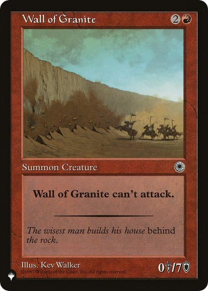 Wall of Granite, The List Reprints #284434