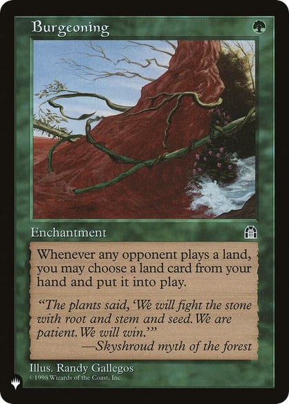 Burgeoning, The List Reprints #507538