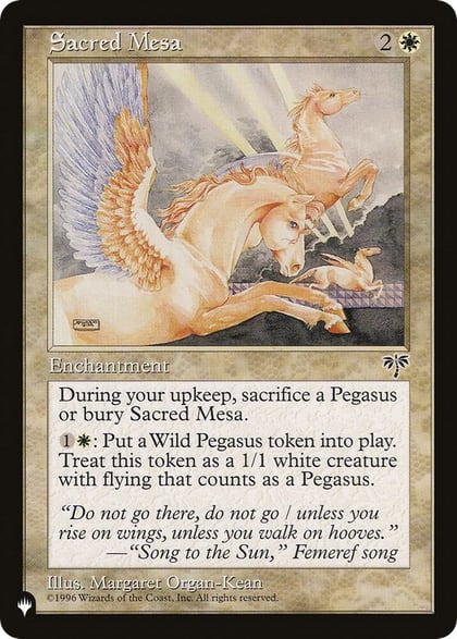 Sacred Mesa, The List Reprints #507583