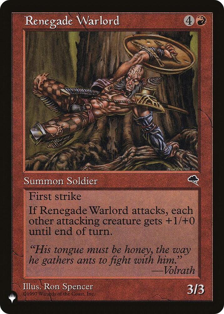 Renegade Warlord, The List Reprints #583424