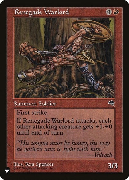 Renegade Warlord, The List Reprints #583424