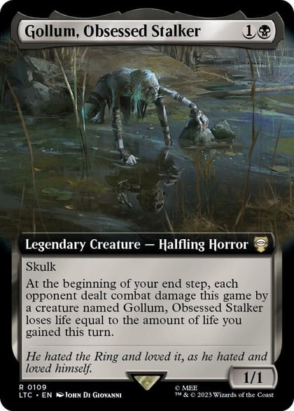 Gollum, Obsessed Stalker (Extended Art), Commander: The Lord of the Rings: Tales of Middle-earth 109