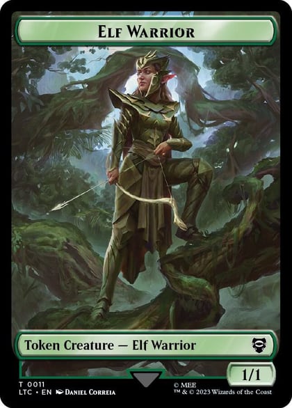 Elf Warrior // Bird (0006) Double-Sided Token, Commander: The Lord of the Rings: Tales of Middle-earth 11 // 6