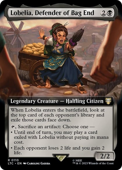 Lobelia, Defender of Bag End (Extended Art), Commander: The Lord of the Rings: Tales of Middle-earth 110