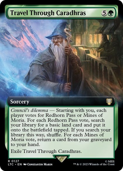 Travel Through Caradhras (Extended Art), Commander: The Lord of the Rings: Tales of Middle-earth 127