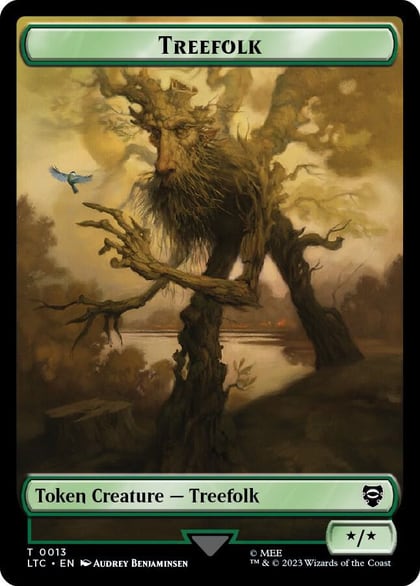 Treefolk // Food (0009) Double-Sided Token, Commander: The Lord of the Rings: Tales of Middle-earth 13 // 9