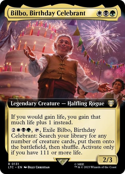Bilbo, Birthday Celebrant (Extended Art), Commander: The Lord of the Rings: Tales of Middle-earth 131