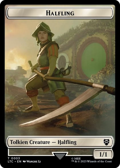 Halfling // Treasure Double-Sided Token, Commander: The Lord of the Rings: Tales of Middle-earth 3 // 12