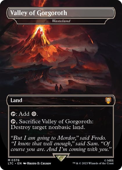 Valley of Gorgoroth - Wasteland (Borderless), Commander: The Lord of the Rings: Tales of Middle-earth 376