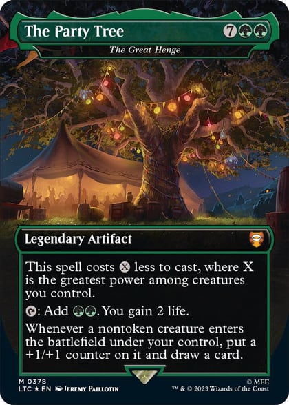 The Party Tree - The Great Henge (Borderless) (Surge Foil), Commander: The Lord of the Rings: Tales of Middle-earth 378