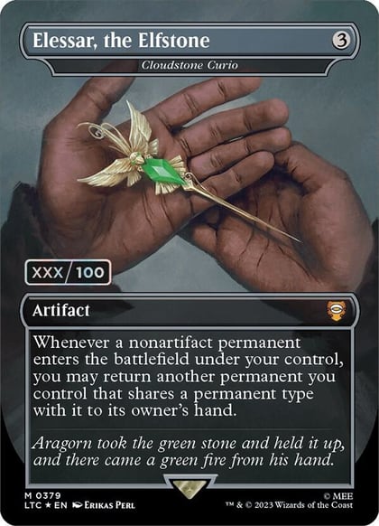 Elessar, the Elfstone - Cloudstone Curio (Borderless) (Serial Numbered), Commander: The Lord of the Rings: Tales of Middle-earth 379