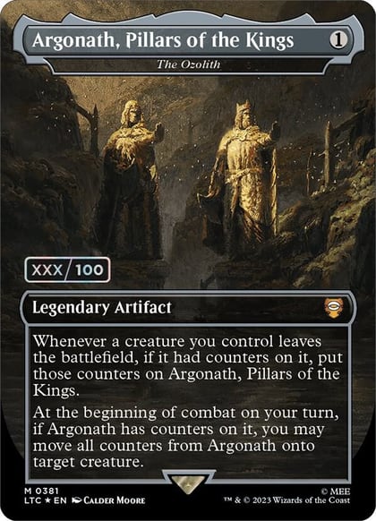 Argonath, Pillars of the Kings - The Ozolith (Borderless) (Serial Numbered), Commander: The Lord of the Rings: Tales of Middle-earth 381