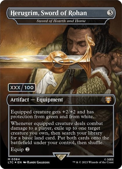 Herugrim, Sword of Rohan - Sword of Hearth and Home (Borderless) (Serial Numbered), Commander: The Lord of the Rings: Tales of Middle-earth 384