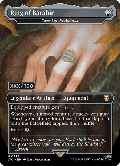 Ring of Barahir - Sword of the Animist (Borderless) (Serial Numbered), Commander: The Lord of the Rings: Tales of Middle-earth 385