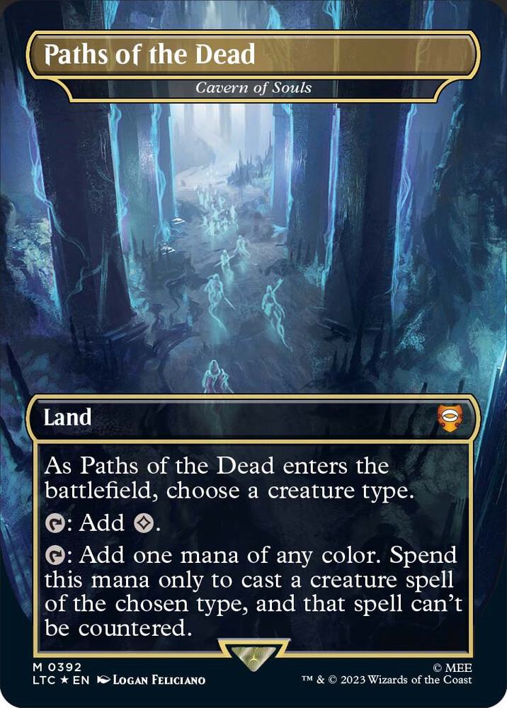 Paths of the Dead - Cavern of Souls (Borderless) (Surge Foil), Commander: The Lord of the Rings: Tales of Middle-earth 392